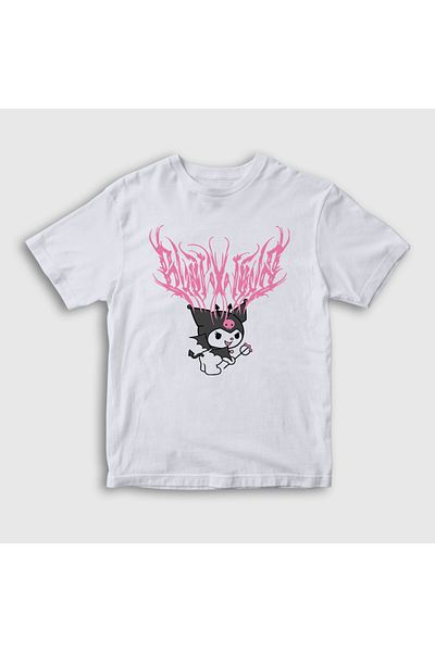 Presmono Unisex Kids White Metal Music Kurami Kuromi T-Shirt 567917Tt
