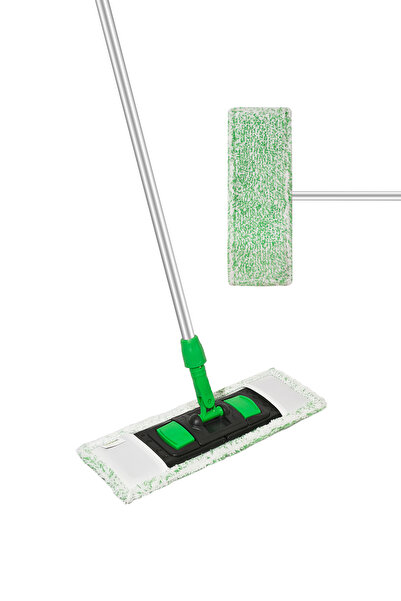 SENAX Plastik Aparatlı Yeşil-beyaz Mikrofiber Peluş Mop Bezi – Cepli, Yüksek ...