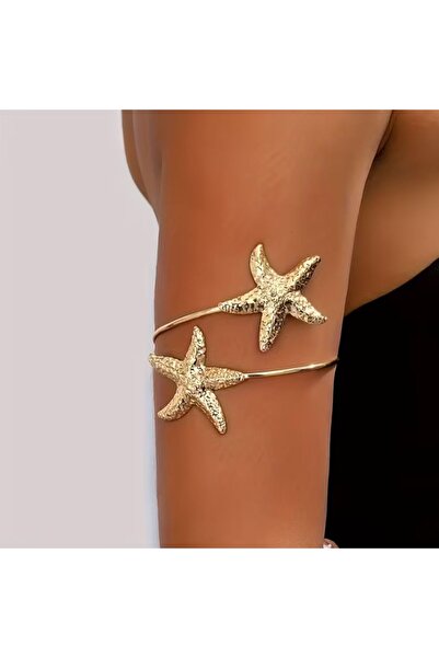 Yıldız Accessory سوار معصم قابل للتعديل على شكل نجم البحر باللون الذهبي