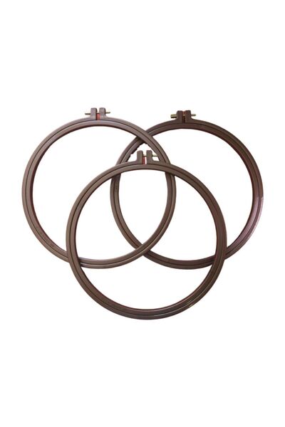 balım hobi evi 25 سم 3 قطع حلقة تطريز بلاستيكية ملولبة