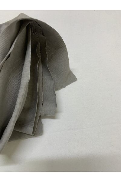 Yiğit Kumaş Gray Thin Rib Fabric, Piece 35X140 cm