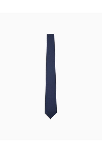 Emporio Armani Men's Pure Silk Micro Texture Navy Blue Tie Em001344 Te16534-Fb172