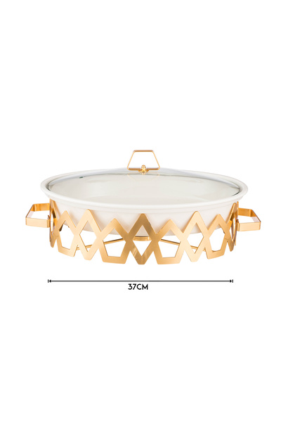 Abareek Al Safa Gold oval food warmer with tender
