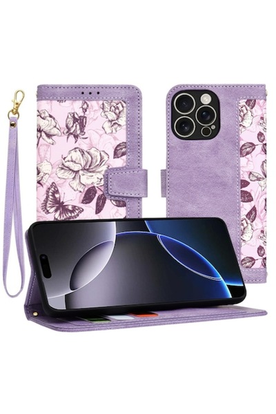 Evia Protective Case for iPhone 16 Pro Max, I68, Leather, Mysterious Plum Violet