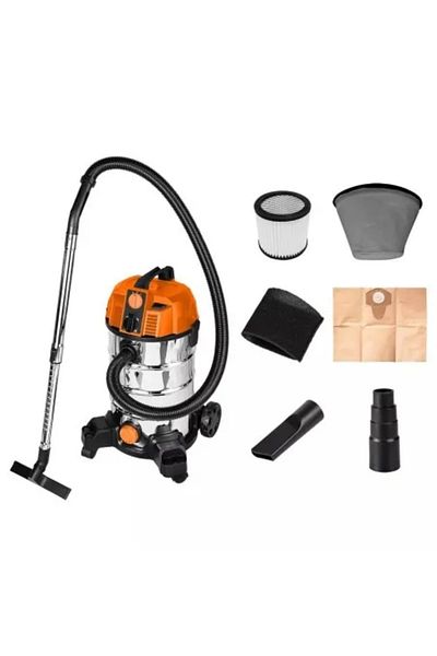 NEO Industrial Wet-Dry Vacuum Cleaner, 1600 W, 35 L, HEPA Filter, with Accessories