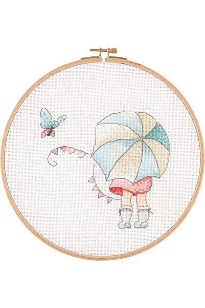 balım hobi evi طقم حلقات خشبية بغرز متقاطعة من توفا E2608 مقاس 26 سم