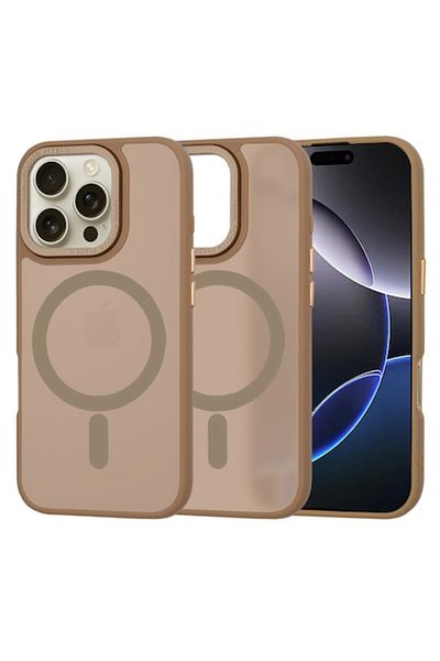Tim High Protection Case for iPhone 16 Pro Max, Timacontech, R31, Hard Plastic, Intense Brown Sandstone