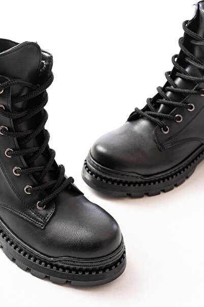 Budi Mengü Rs-2430 Black Heeled Gusseted Daily Women's Boots