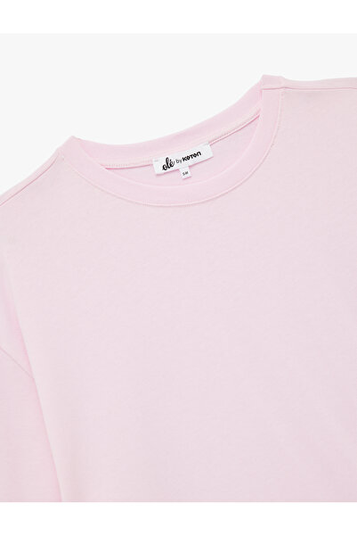 Koton Μπλουζάκι με κοντό μανίκι Crew λαιμόκοψη βαμβακερό Basic Oversize