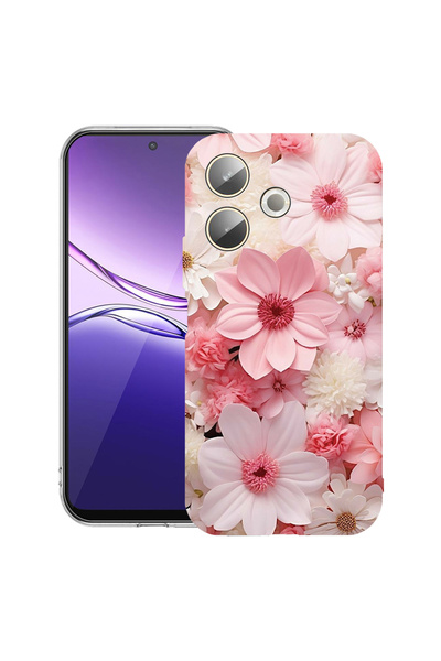 bestcase Διαφανής θήκη σιλικόνης για OPPO A5 Pro 5G, ροζ και λευκή μαργαρίτα,...