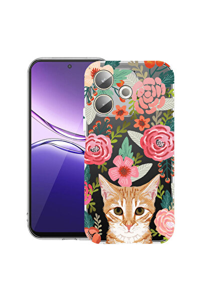 bestcase Carcasă transparentă din silicon pentru OPPO A5 Pro 5G, Pisică și Fl...