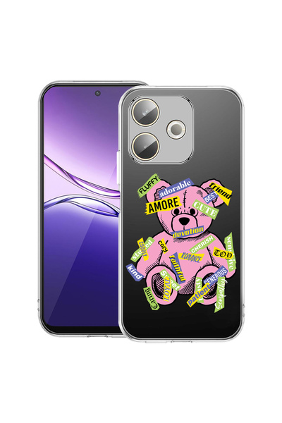 bestcase Carcasă transparentă din silicon pentru OPPO A5 Pro 5G, Teddy Bear A...
