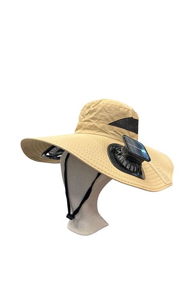 GOOG DESIGN Fan Double Ventilator Hat, Solar Safari Hat Double Propeller Beach Hat