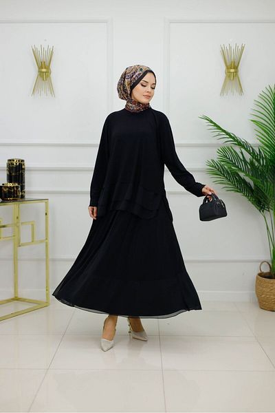 Valens Butik Women's Hijab Set 2 Piece Skirt & Blouse Set