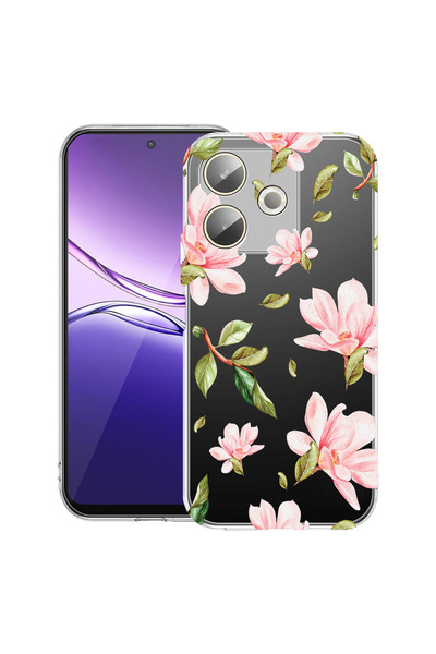 bestcase Carcasă transparentă din silicon pentru OPPO A5 Pro 5G, Colecția Flo...