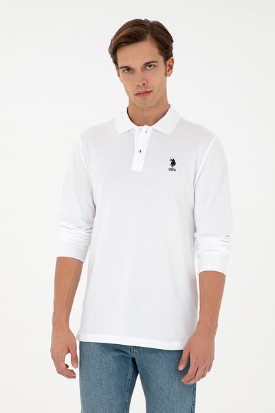 U.S. Polo Assn. Men's White Polo Shirt With Embroidered Logo