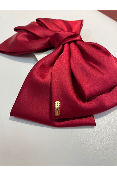 La She Accessories Burgundy Color Big Ribbon Automatic Buckle