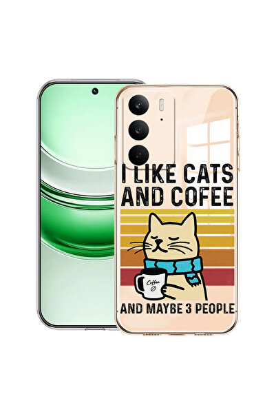 bestcase Carcasă transparentă din silicon pentru Realme C71, Pisici și cafea,...