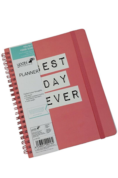 Yoobi مخطط 80 ورقة بدون تاريخ، تقويمات شهرية وأسبوعية، صفحات ملاحظات - مرجاني