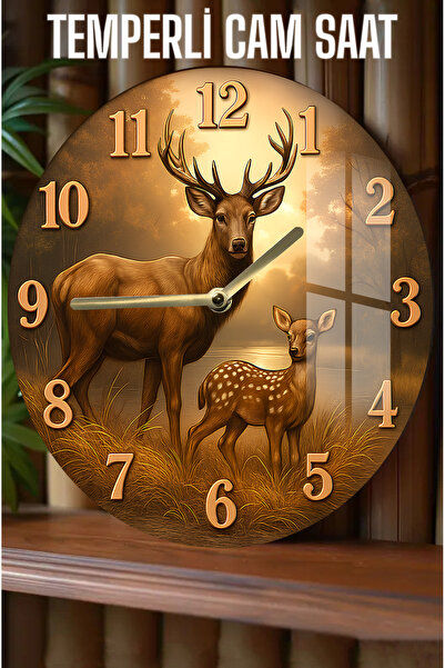 kutuTR Doğanın huzurunu evinize taşıyan 3D Görünümlü Temperli Cam Saat – 33 cm CSDW184