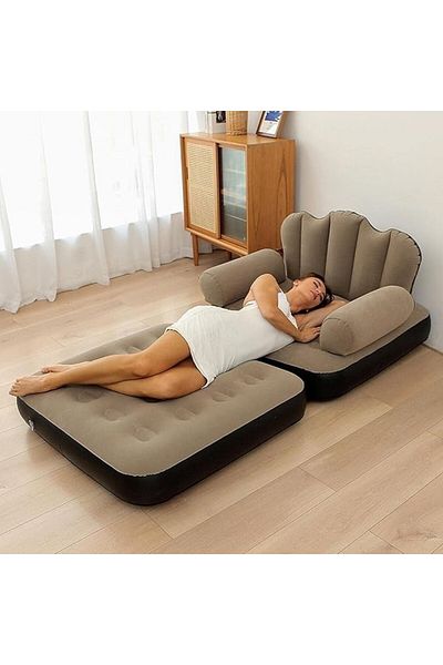 DAR 2 in 1 Inflatable Armchair with Bed Extension – Pump Included, , Water Resistant, 100 X 88 X 90cm