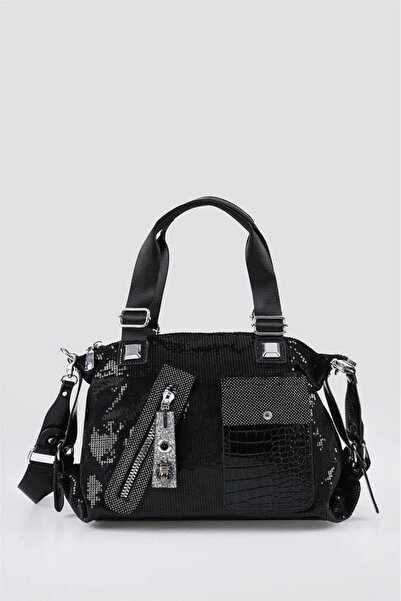 Ovebu Merli Black Skin Shoulder Bag