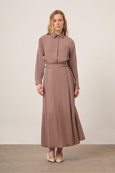 FTZ WOMEN Kadın Modal Etekli Takım Vizon 30714