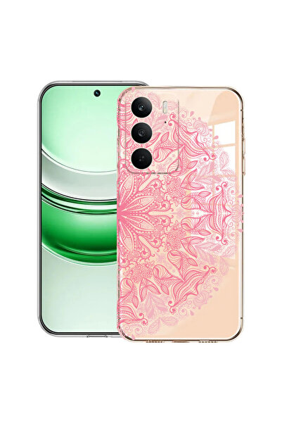 bestcase Διαφανής θήκη σιλικόνης για Realme C71, ροζ δαντέλα, 2041144 T 21