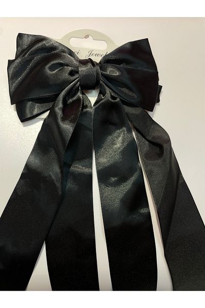 La She Accessories Black Color Long Fringe Ribbon Automatic Buckle