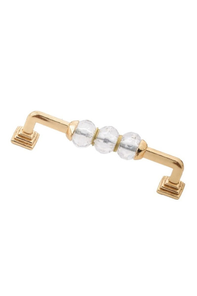 Mozide Yaren Metal Cabinet Drawer Handles Pyramid Foot Crystal Gold Bead Handle- 16 Cm(2 Pcs)