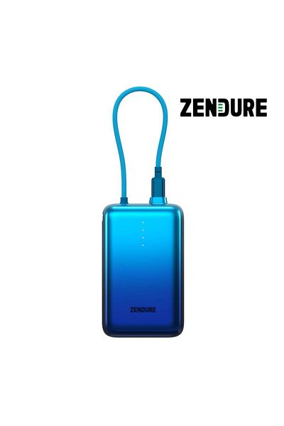 Zendure SuperMini Pro 10000mAh Portable Power Bank 30W with Built-in Cable – Gray