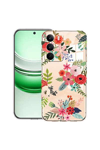 bestcase Carcasă transparentă din silicon pentru Realme C71, flori, 2041144 T...