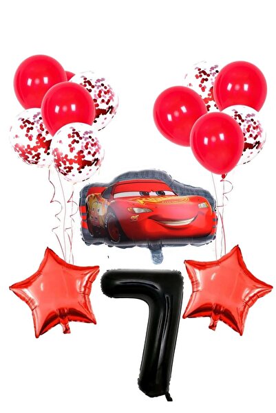 PARTİAVM مجموعة حفلات أعياد الميلاد بالونات الأرقام السوداء لعمر 7 سنوات، بال...