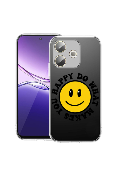 bestcase Carcasă transparentă din silicon pentru OPPO A5 Pro 5G, Happy Smiley...