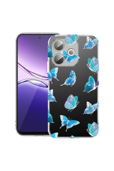 bestcase Carcasă transparentă din silicon pentru OPPO A5 Pro 5G, model flutur...