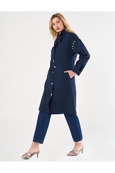 Kayra Grogren Bağlamalı Dik Yaka Kap KY-B25-74002 - K.Lacivert