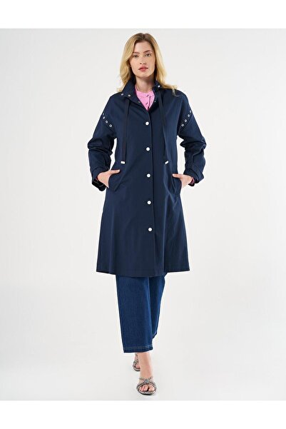 Kayra Grogren Bağlamalı Dik Yaka Kap KY-B25-74002 - K.Lacivert