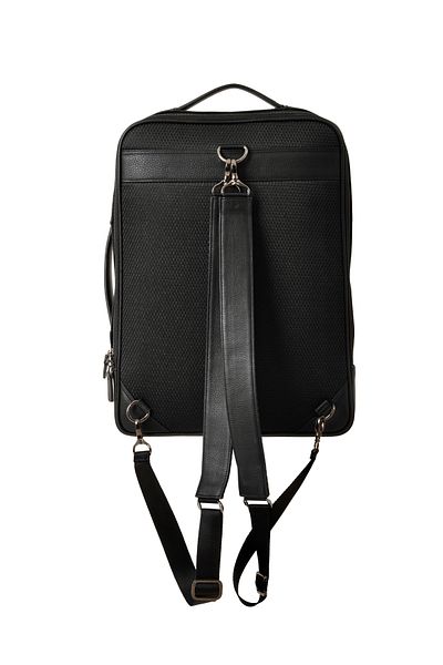 CüzCan Poizeg Black Genuine Leather Backpack Laptop and Briefcase