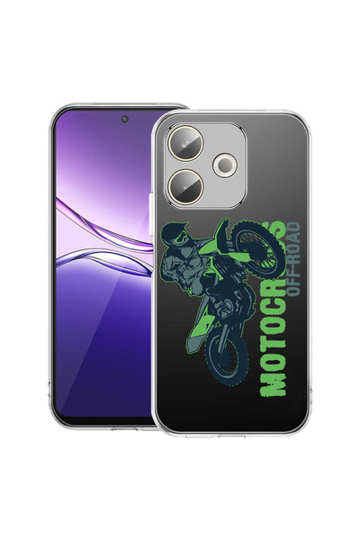 bestcase Carcasă transparentă din silicon pentru OPPO A5 Pro 5G, Motocross, 2...