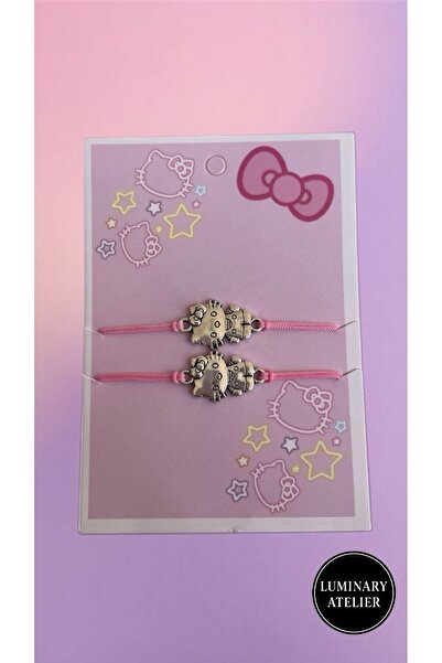 LUMİNARY CANDLE Hello Kitty İkili Pembe İpli Arkadaş Bileklik Seti – Sevimli ...
