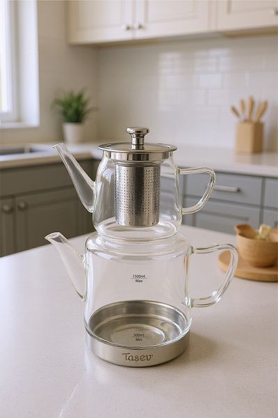 Taşev Gramor Steel Induction Base Glass Teapot