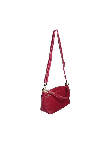 L-line fashion Women's bag, made of genuine leather, burgundy red, 23 x 14 x 10