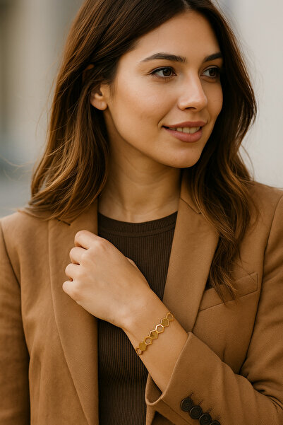 TWOGAN Ayarlanabilir Gold Renkli Kelepçe Kadın Bileklik