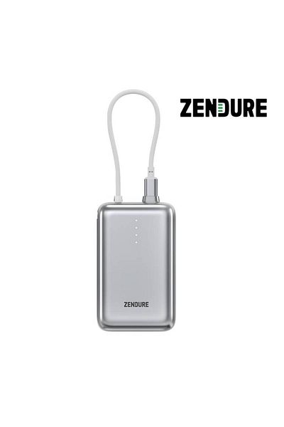 Zendure SuperMini Pro 10000mAh 30W Portable Power Bank with Built-in Cable – Silver