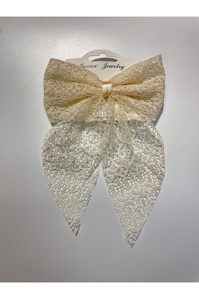 La She Accessories Beige Color Lace Ribbon Automatic Buckle