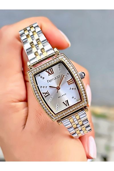 Ferrucci Women's Wristwatch Stone Model Steel Cord Waterproof Bracelet Gift