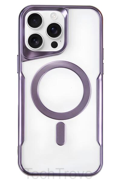 TechTrove iPhone 16 Pro Kılıf Magsafe Uyumlu Arkası Şefaf Tasarım Lazer Kapla...