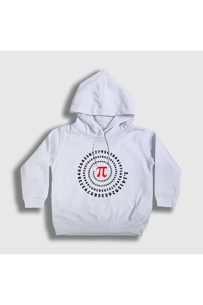 Presmono Unisex Children's White Spiral Pi Count Gift Mathematics Hooded Sweatshirt 569538Tt