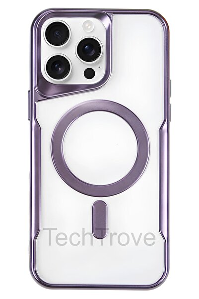 TechTrove iPhone 11 Pro Max Kılıf Magsafe Uyumlu Arkası Şefaf Tasarım Lazer K...