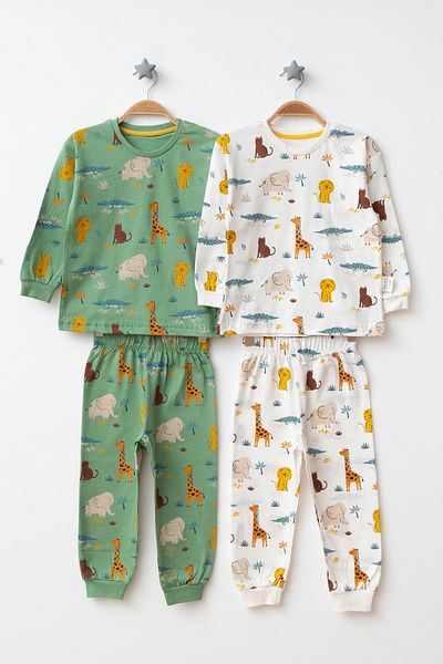 Beniizle Patterned 2-Piece Boys' Pajama Set